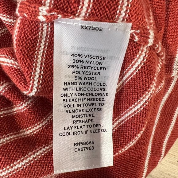 NWOT CASLON Colorblock Stripe Sweater in Rust Placed Stripe (M) - Picture 8 of 10